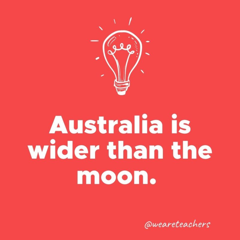 Australia is wider than the moon.- weird fun facts 