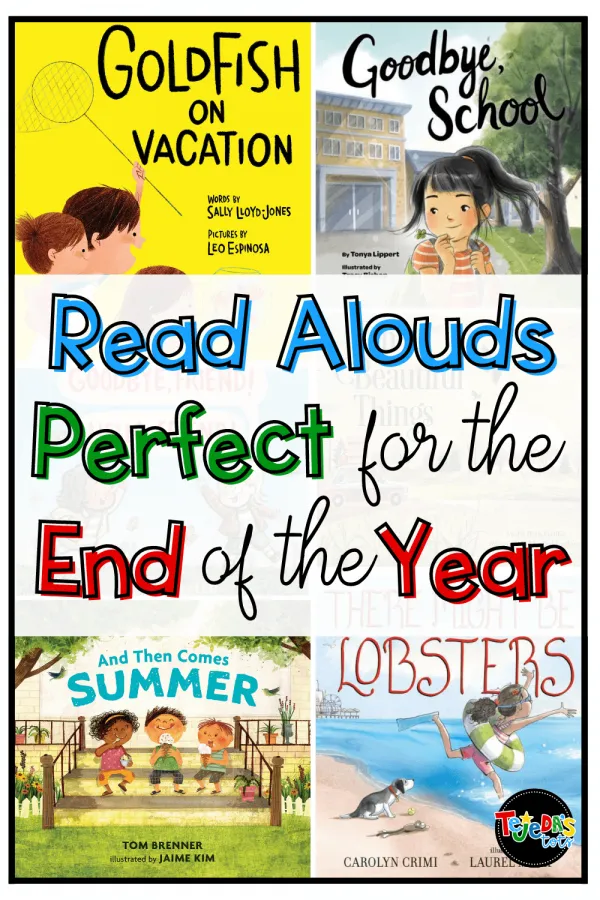 A collage of books perfect for the end of the school year