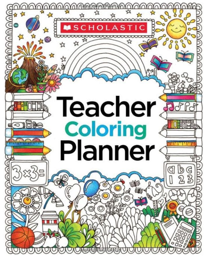 Spiral-bound Teacher Coloring Planner cover