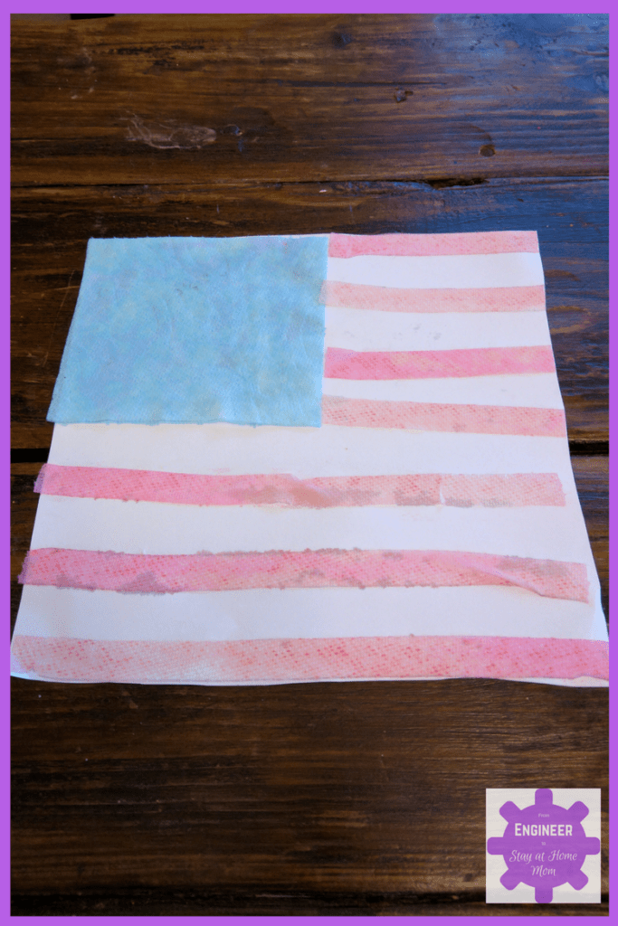 Make an American Flag using water science- fourth of july activities