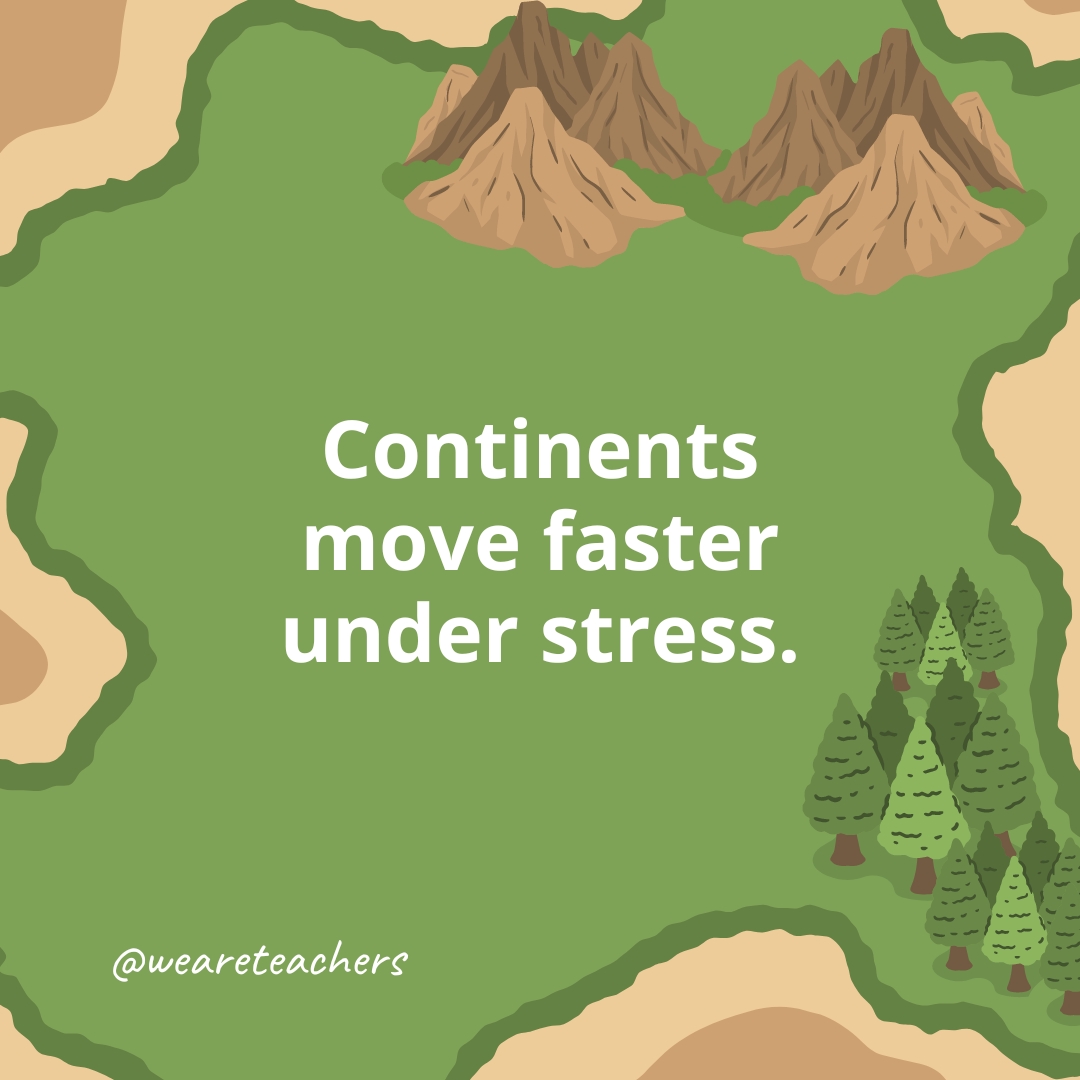 Continents move faster under stress.