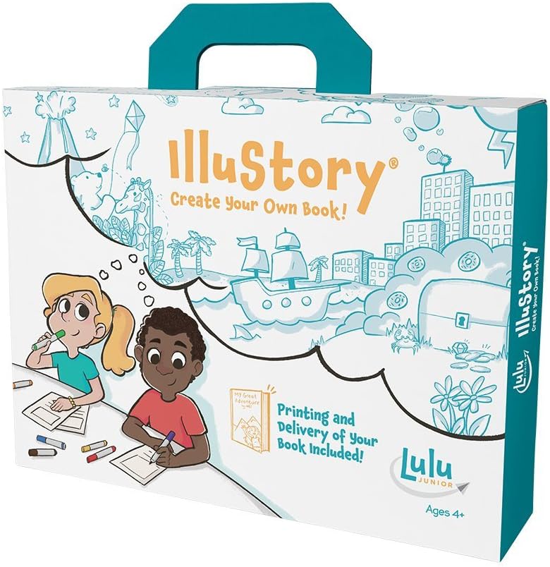 A box shows two cartoon children and says Illustory on the top.