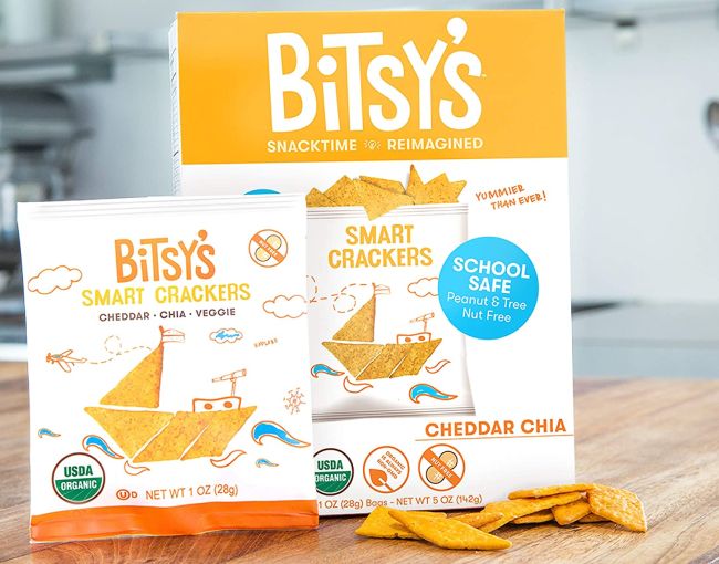 Bitsy's Smart Crackers, cheddar-flavored