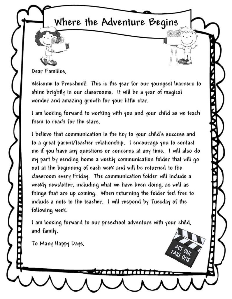 Back to school teacher introduction letter to parents