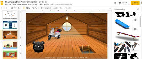 Screenshot of digital desk pets
