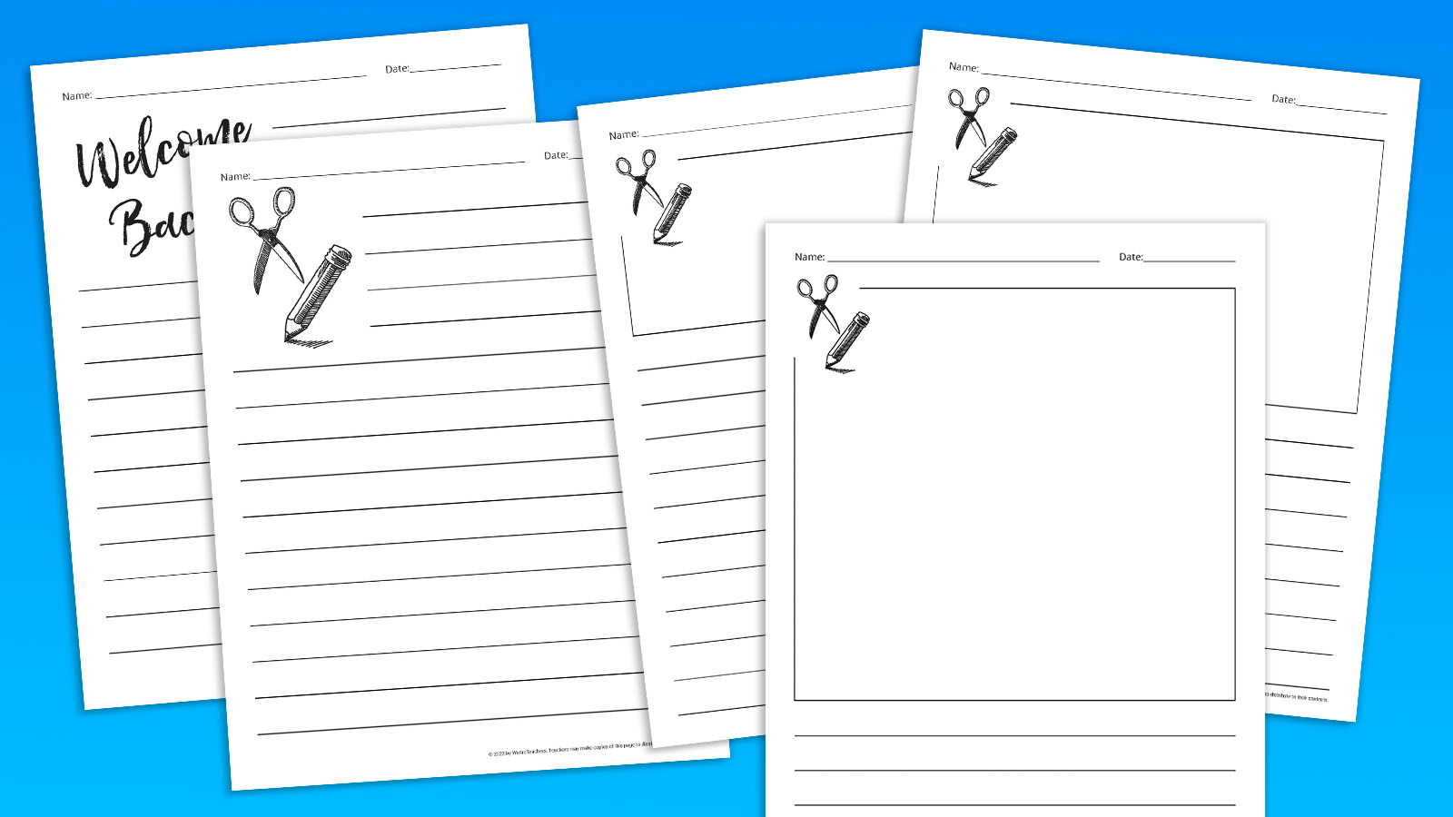 Free Printable Back-to-School lined paper.