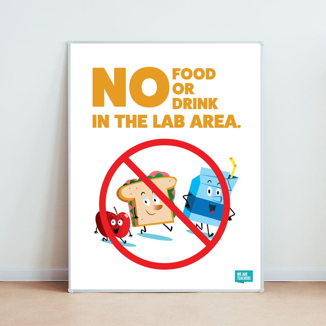No food or drinks in the lab area.