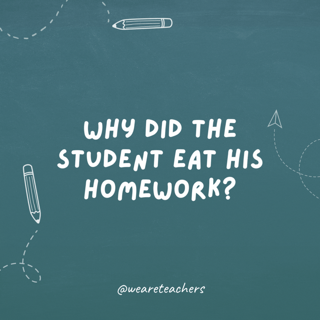 Why did the student eat his homework?