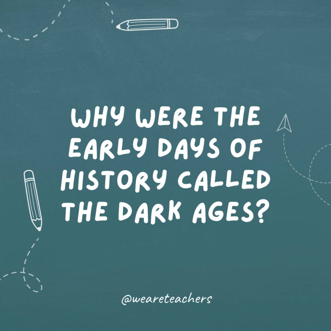 Why were the early days of history called the Dark Ages?