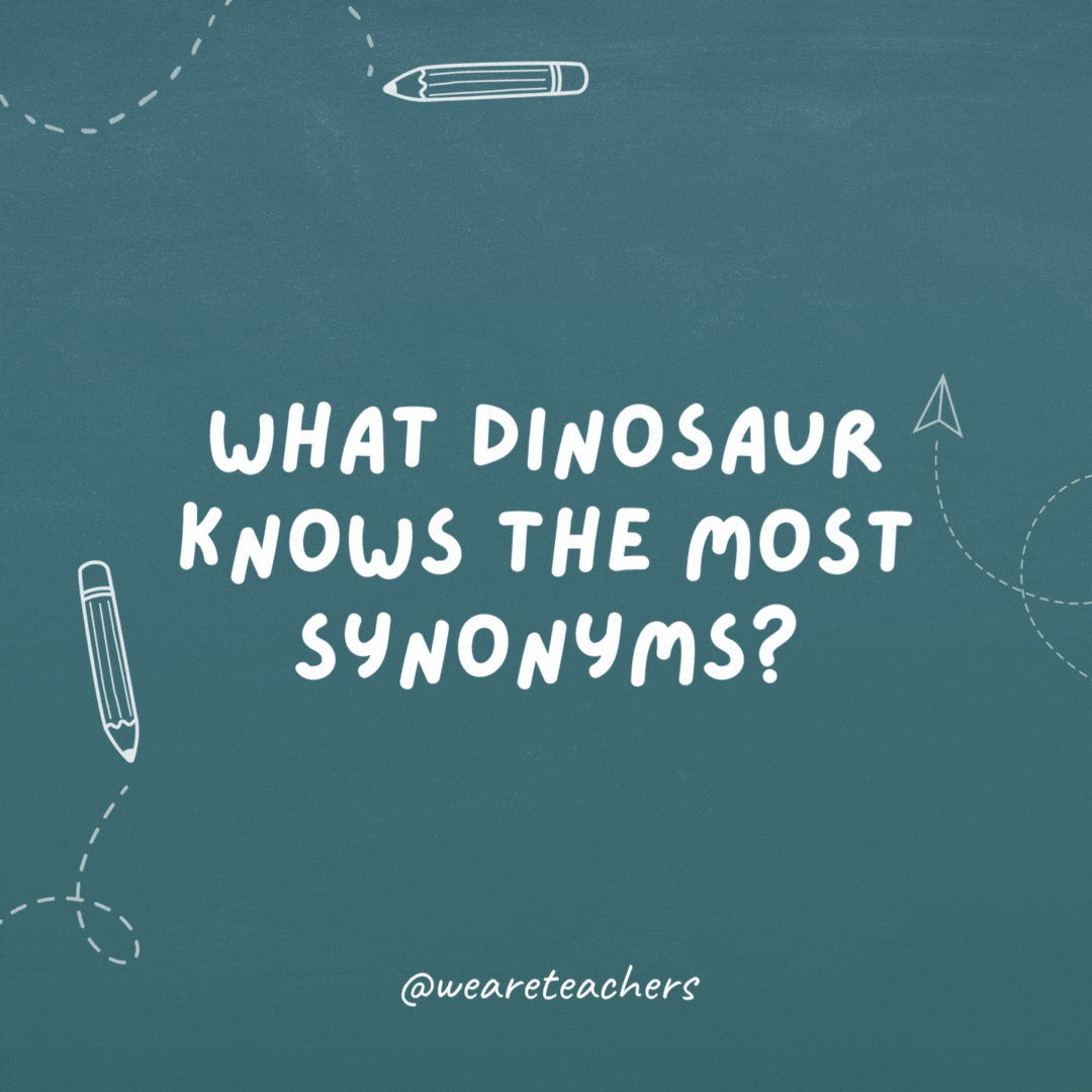 What dinosaur knows the most about synonyms?
