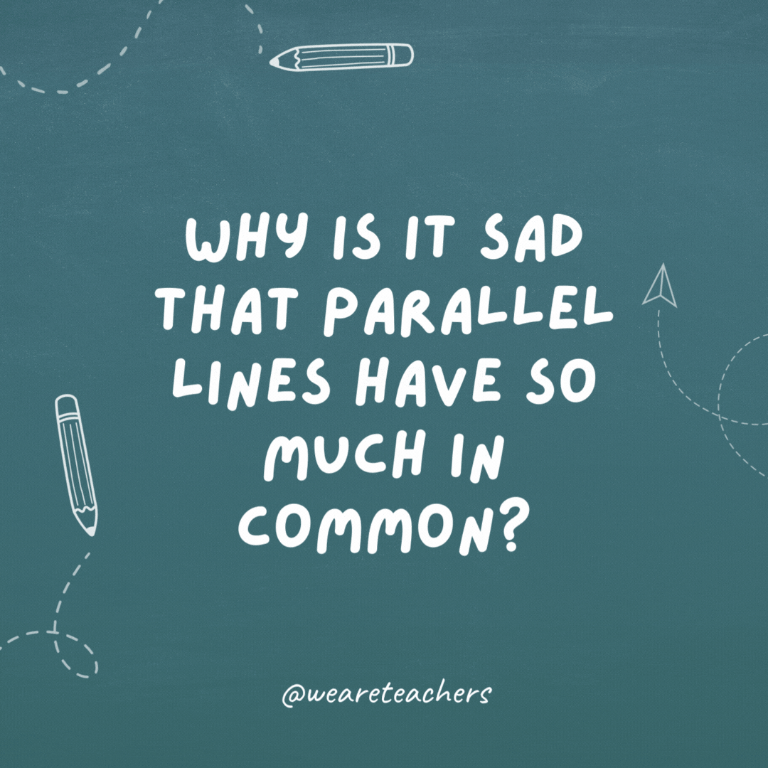 Why is it sad that parallel lines have so much in common?
