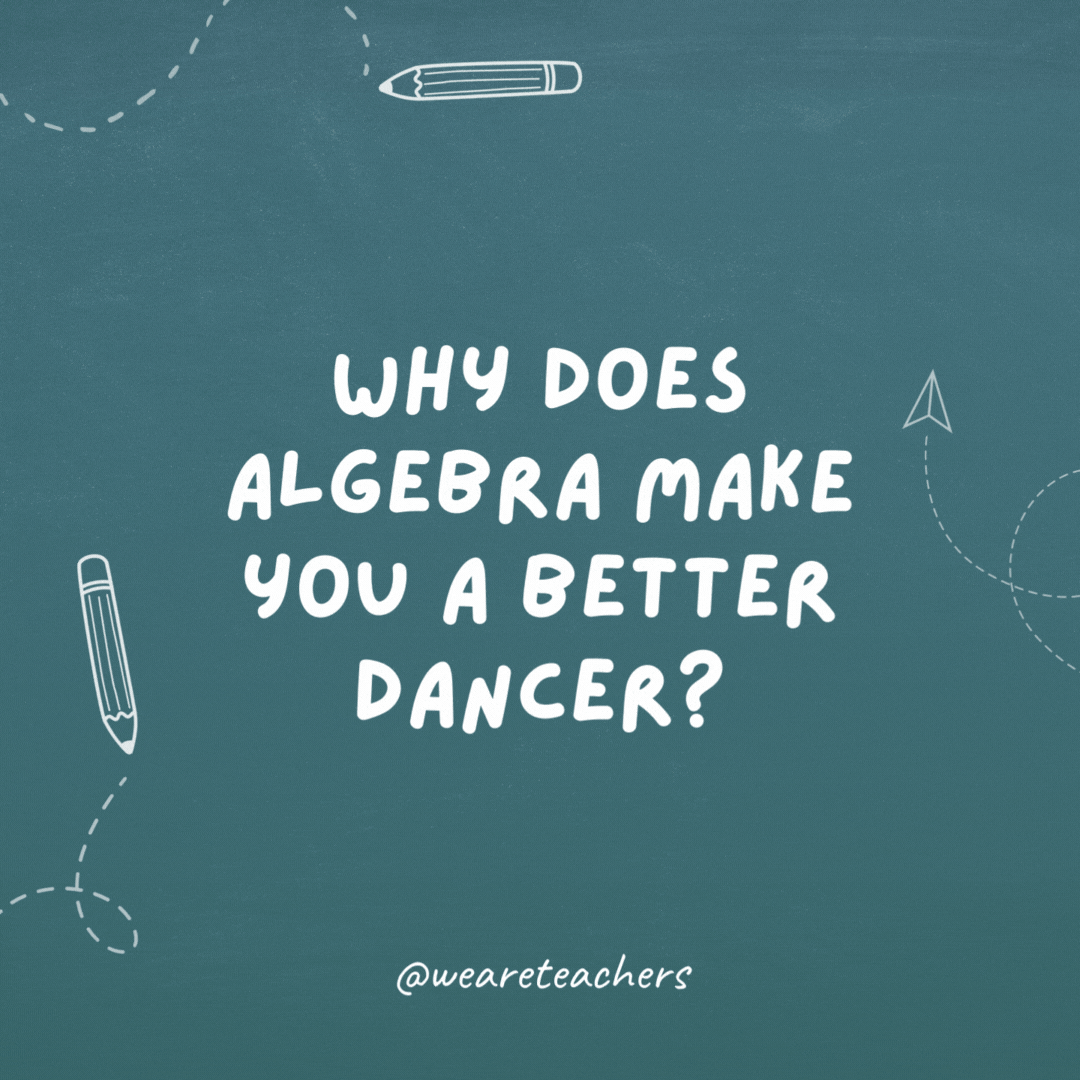 Why does algebra make you a better dancer? Because you can use the algo-rhythm!