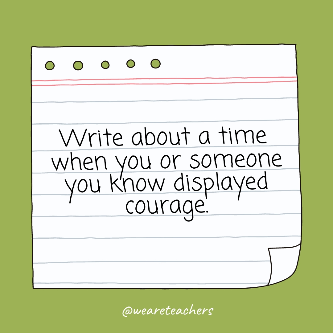 Write about a time when you or someone you know displayed courage.