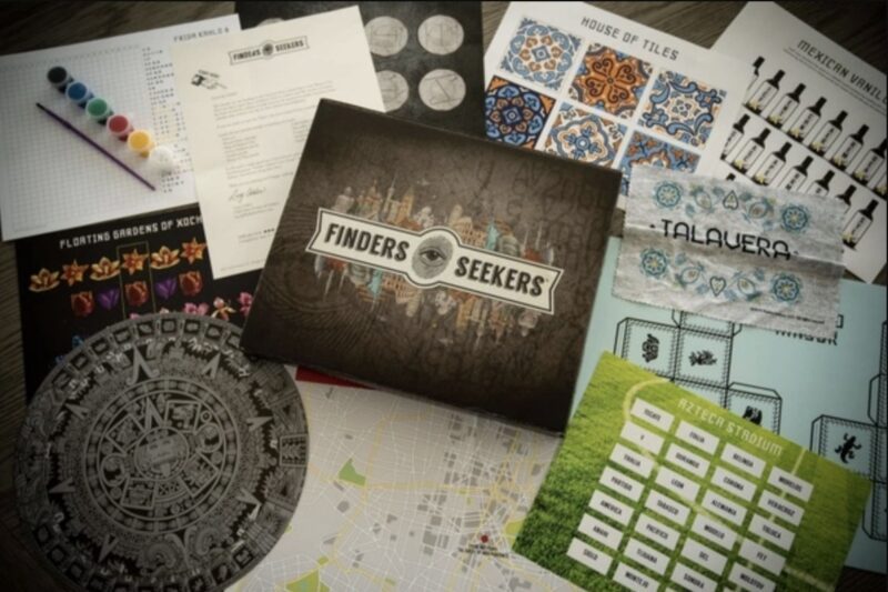 Assortment of items from Finders Seekers educational subscription box