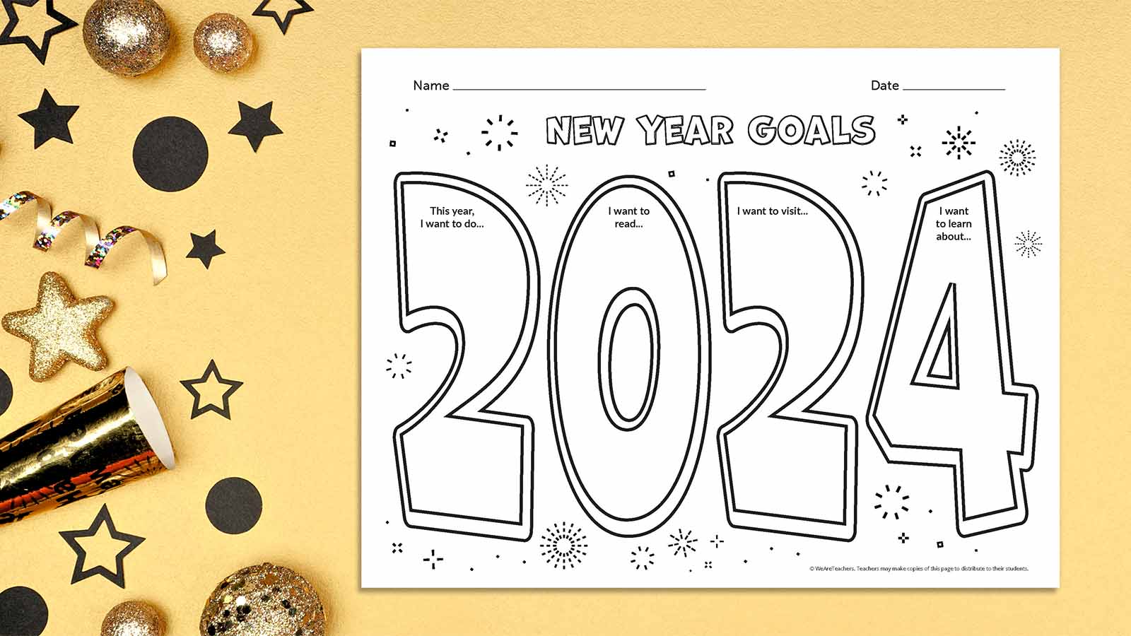 2024 New Year Goals Template Free Goal Tracker teachersconnect.co