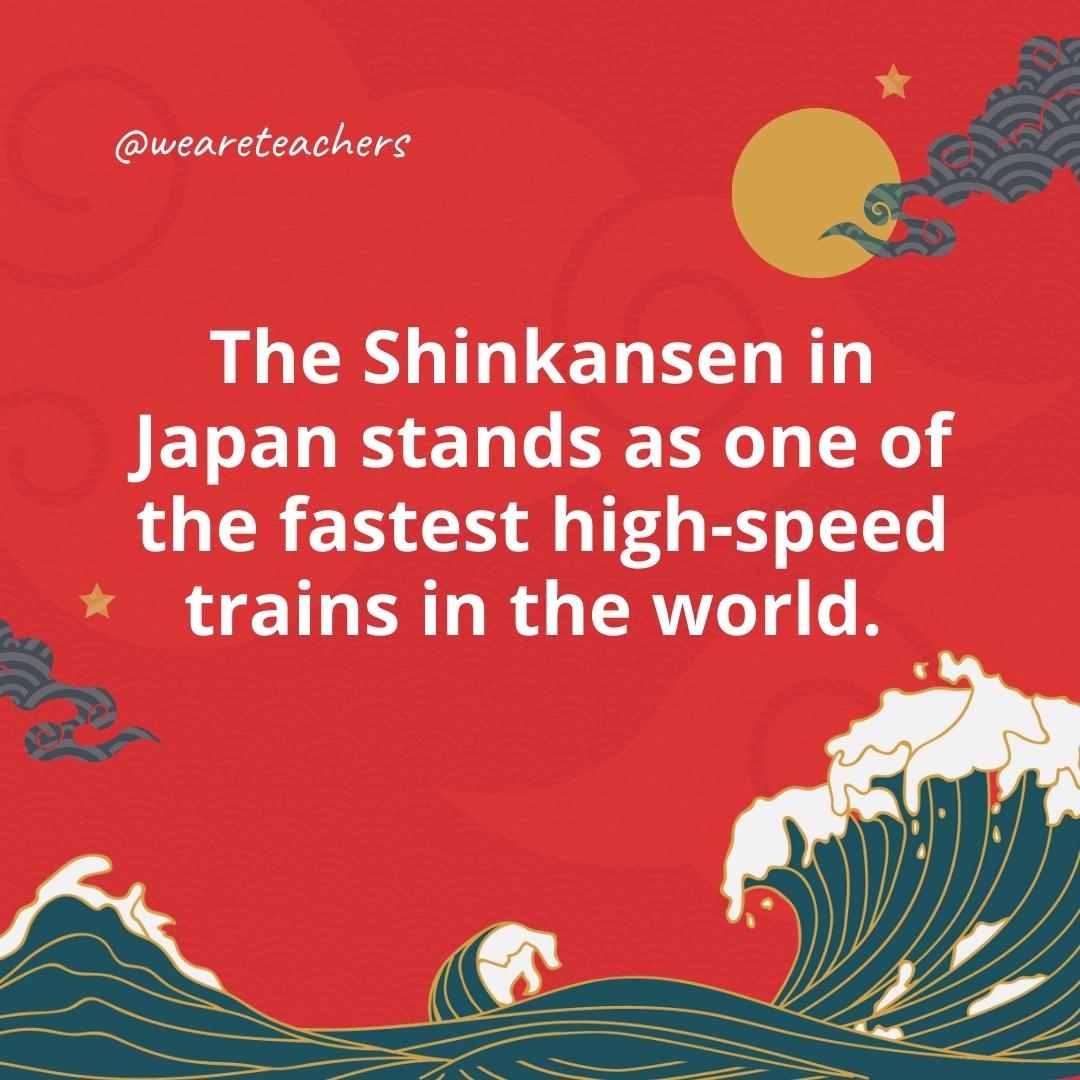 The Shinkansen in Japan stands as one of the fastest high-speed trains in the world. 