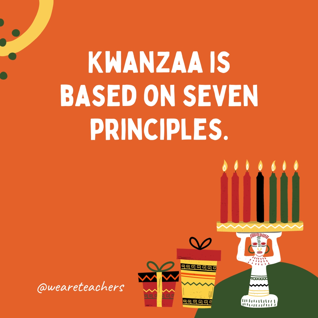 Kwanzaa is based on seven principles.