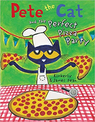 Book cover for Pete the Cat and the Perfect Pizza Party as an example of preschool books