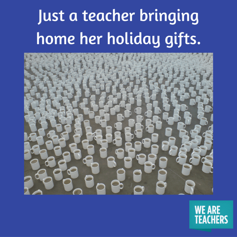 Just a teacher brining home her holiday gifts