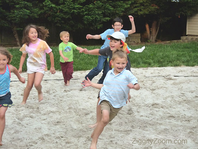 kids playing a game of tag