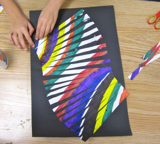 Marker lines cut out into strips, then pasted into curves
