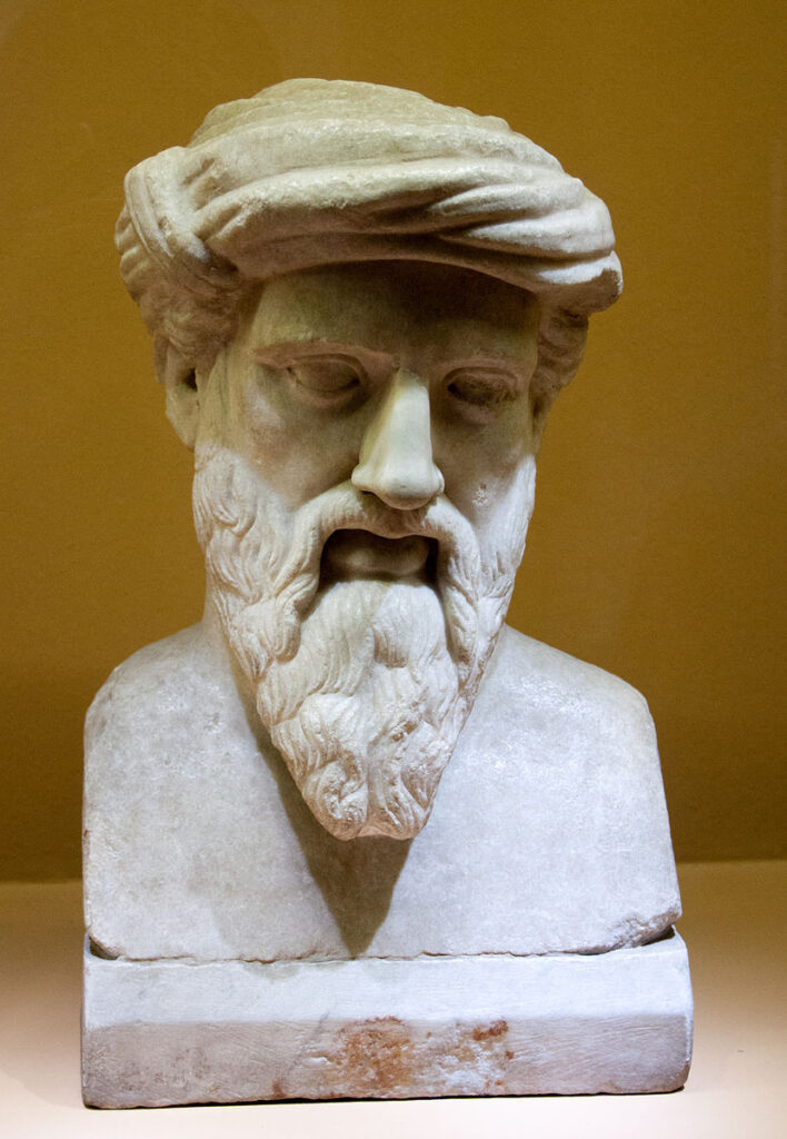 statue of pythagorus a famous mathematician