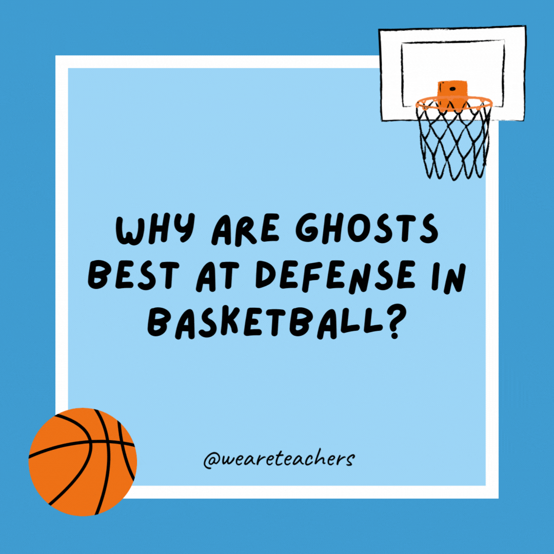 Why are ghosts best at defense in basketball?

They are great at getting through screens.