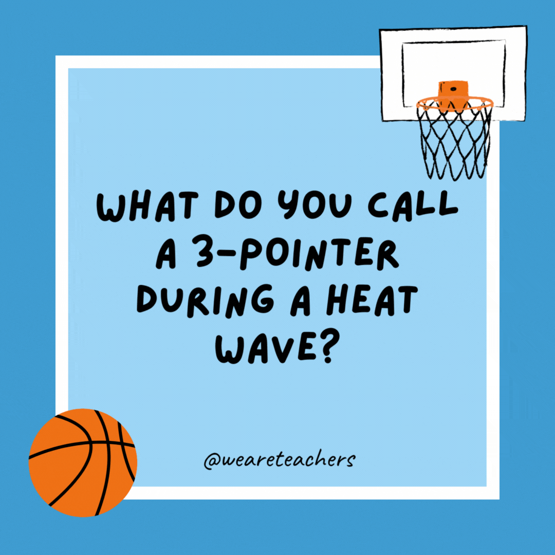 What do you call a 3-pointer during a heat wave?

A hot shot.