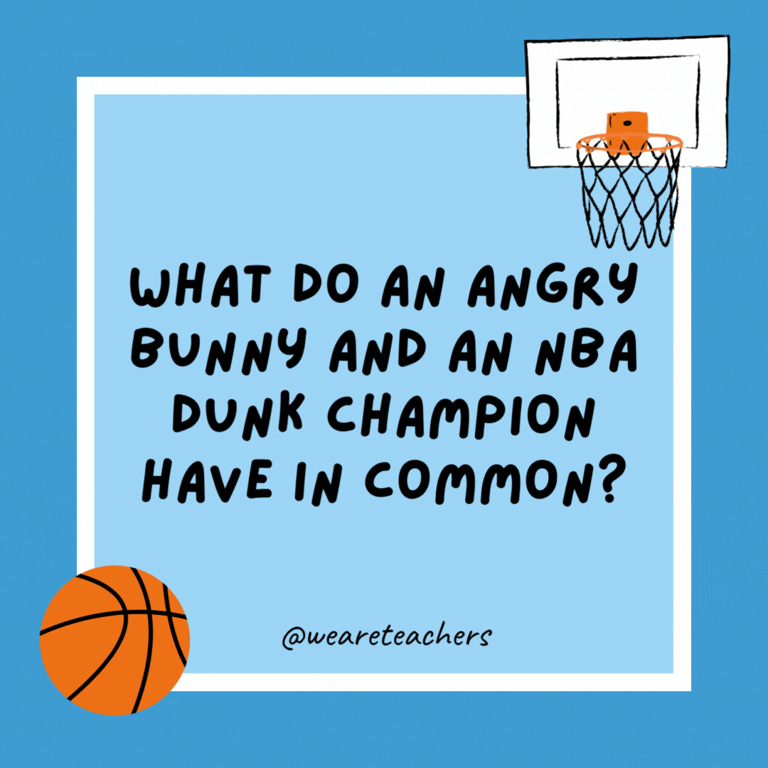 What do an angry bunny and an NBA dunk champion have in common?

Mad hops.