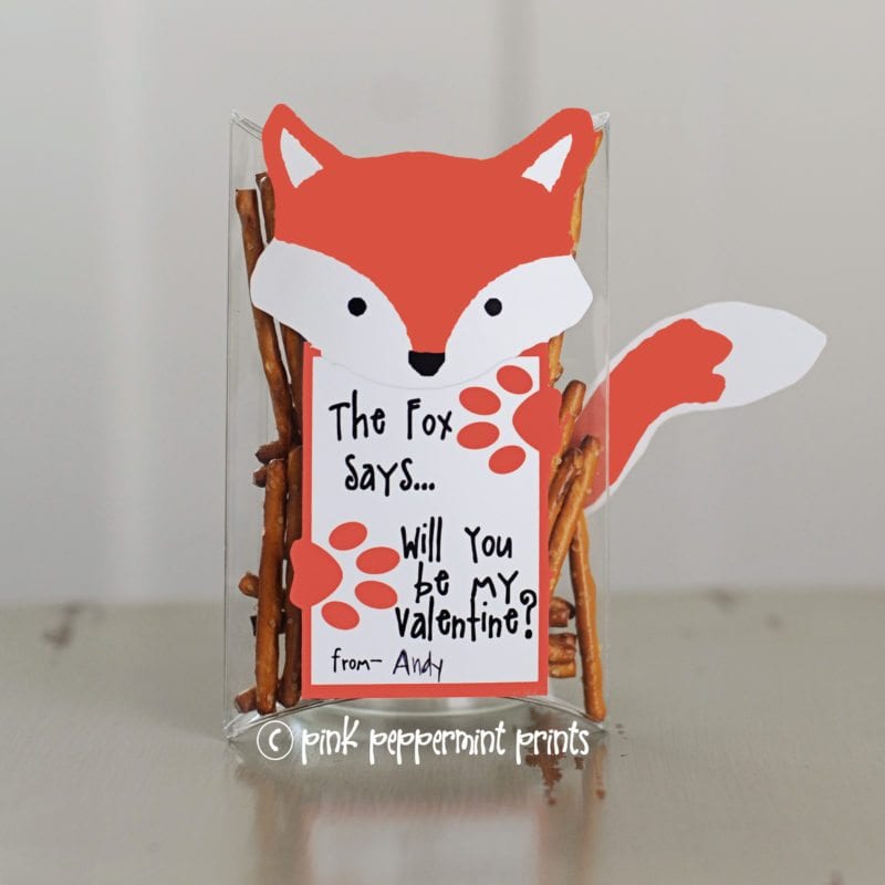 A foxy valentine made from card stock