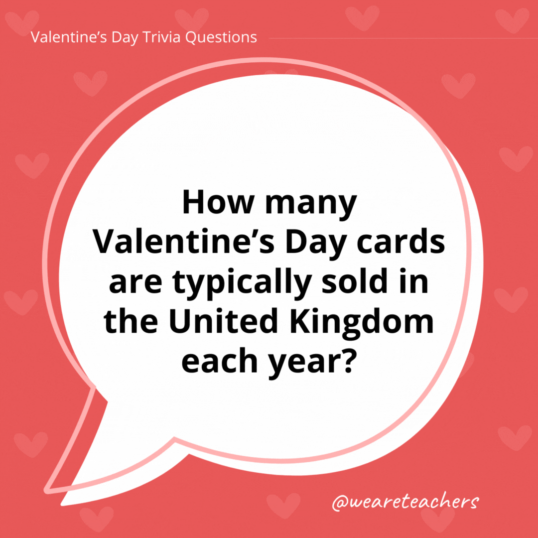 How many Valentine's Day cards are typically sold in the United Kingdom each year?

Over 20 million.