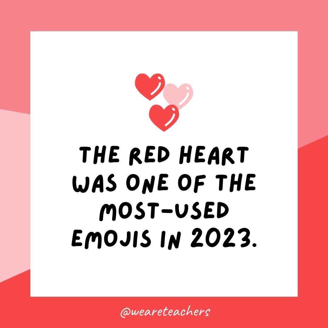 The red heart was one of the most-used emojis in 2023. 