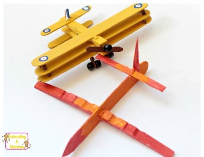 Two planes built with clothespins
