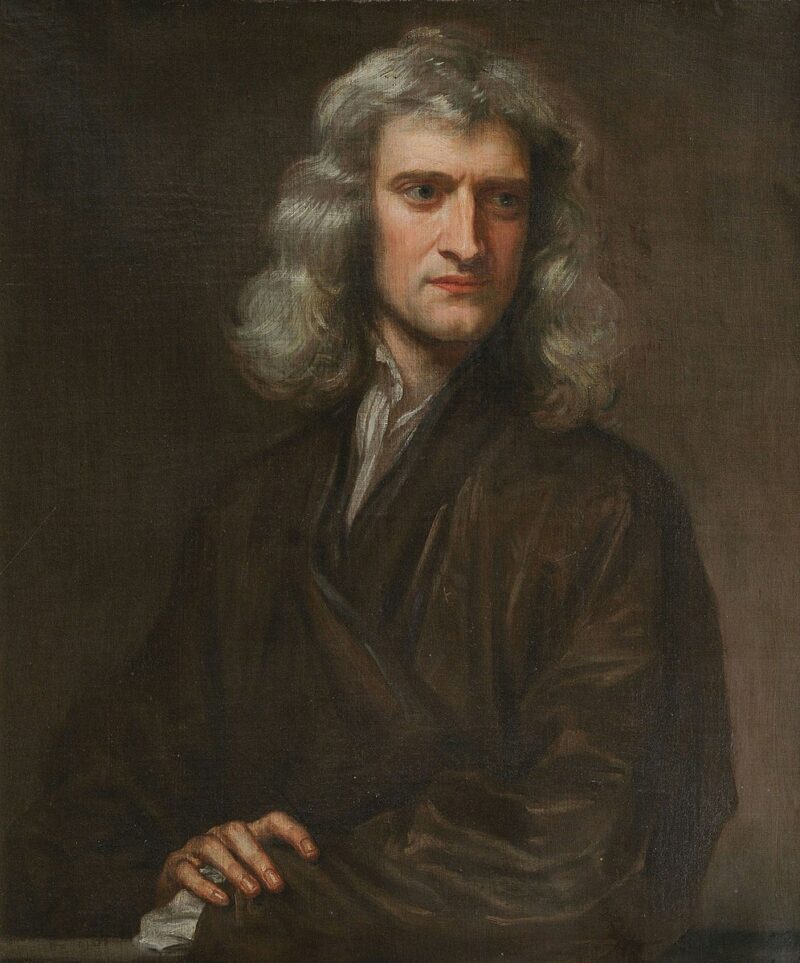 portrait of sir isaac newton famous scientist