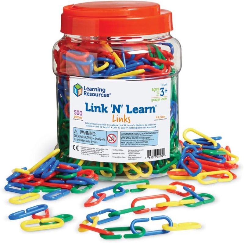 Link N Learn colorful plastic chain links math manipulatives 