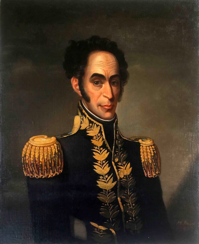 portrait of great historical leader simon bolivar