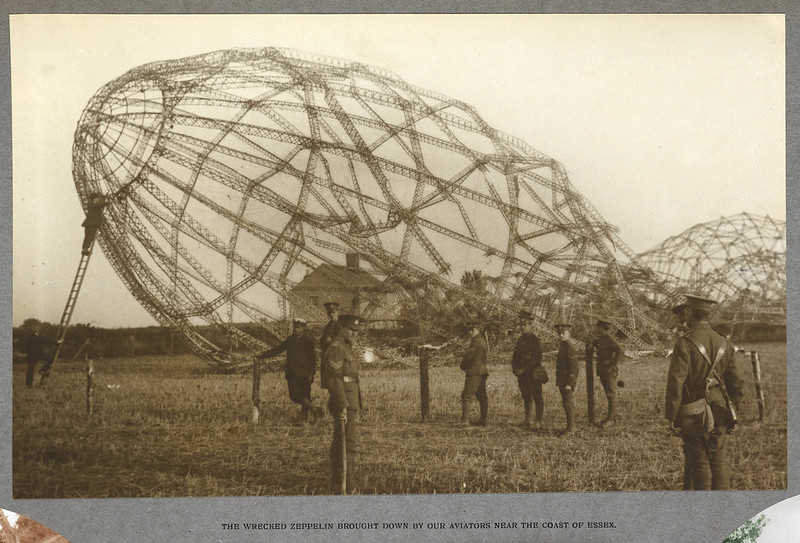 Wrecked Zeppelin photograph from The British Library