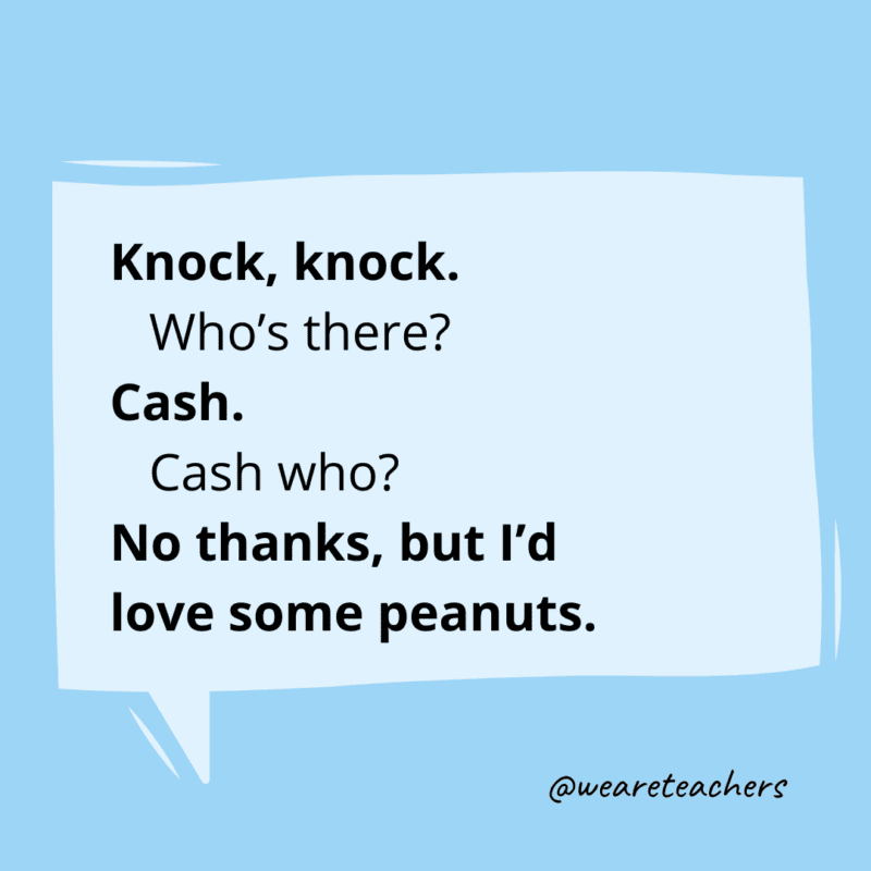 Knock knock. Who’s there? Spell. Spell who? W. H. O.