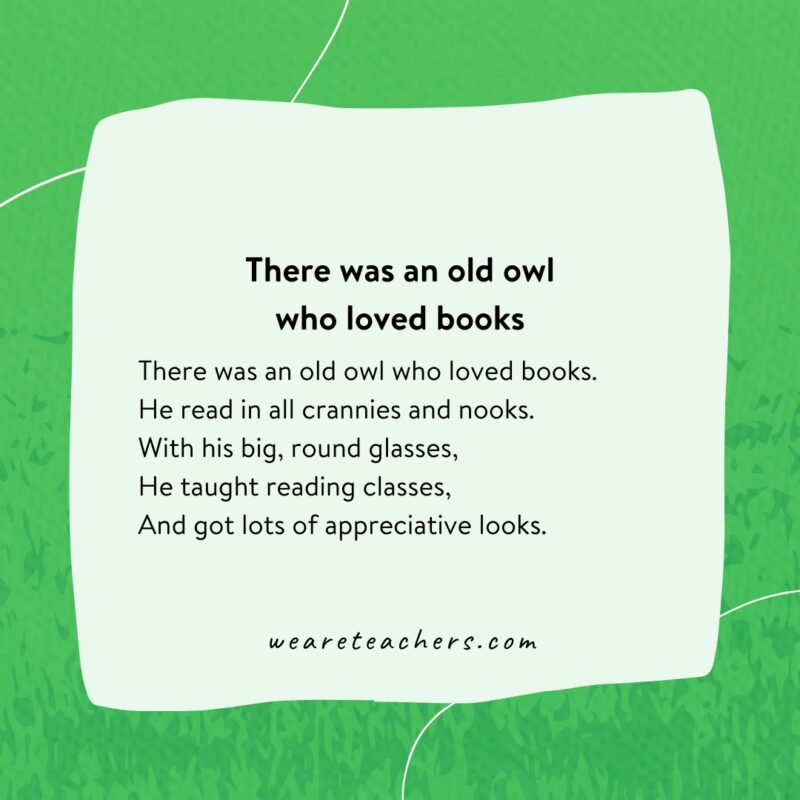 There was an old owl who loved books