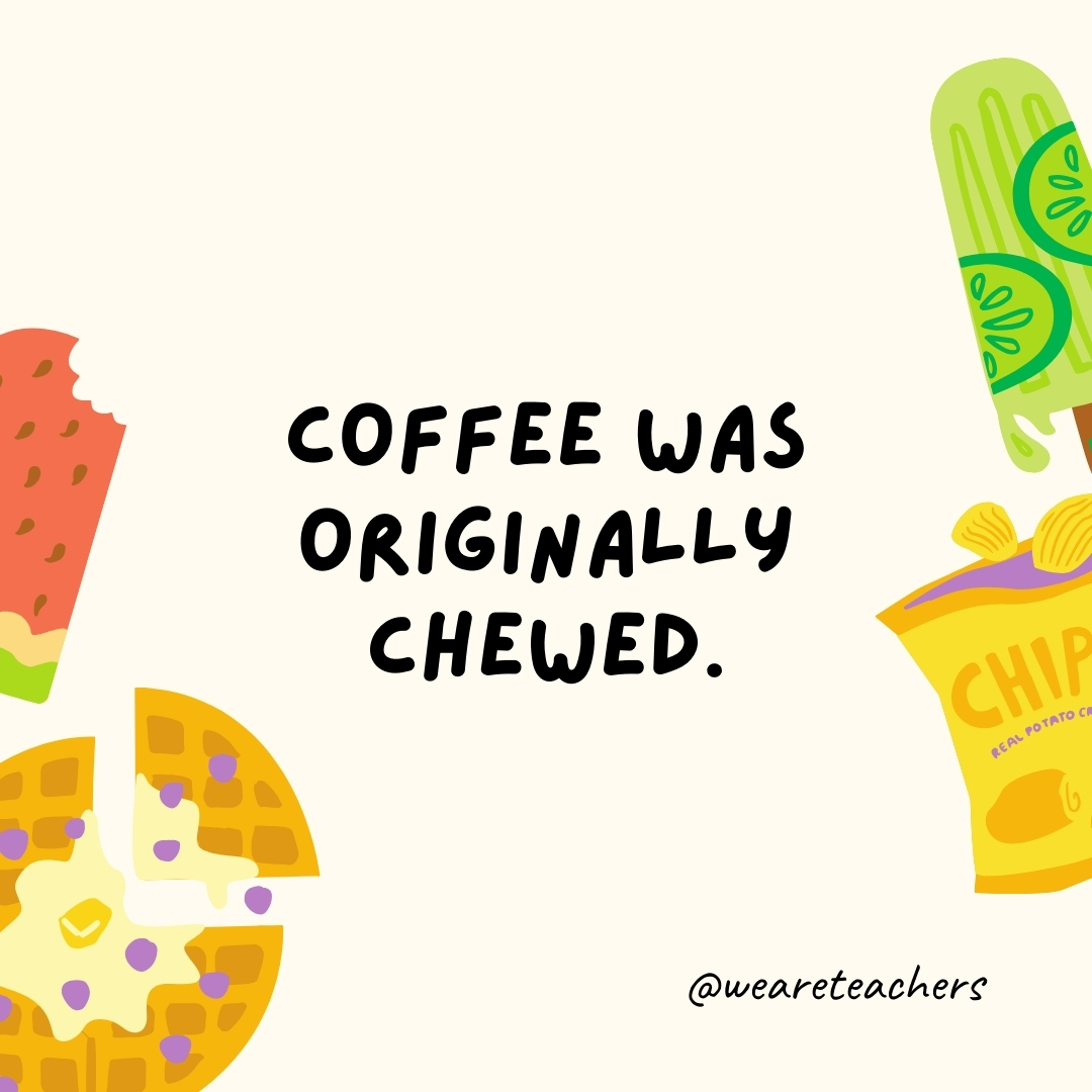 Coffee was originally chewed.- fun food facts