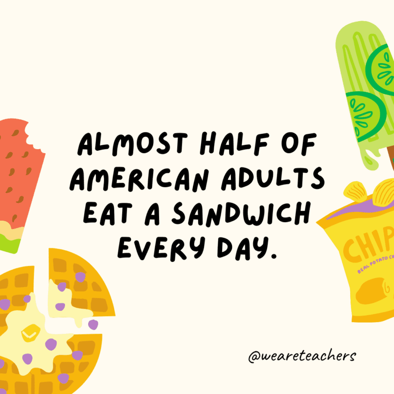 Fun food facts - Almost half of American adults eat a sandwich every day.