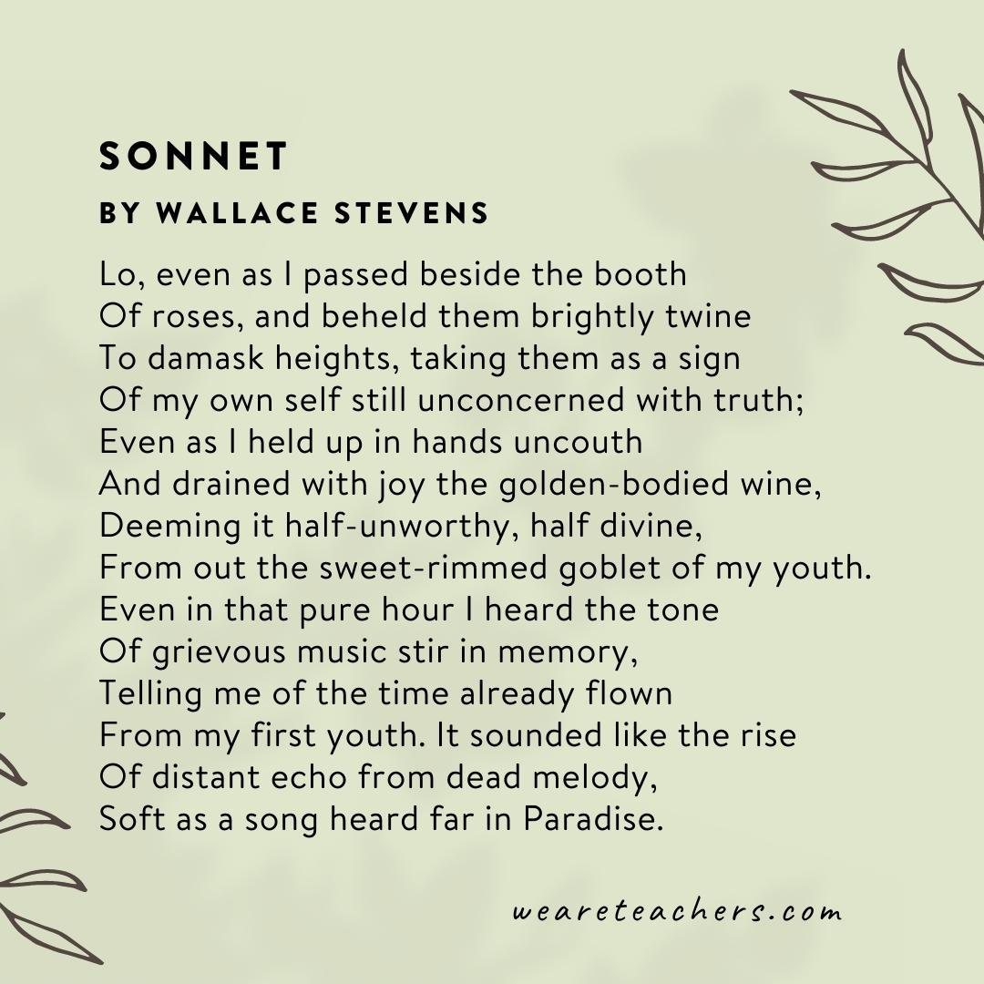 Sonnet by Wallace Stevens - poems about nature