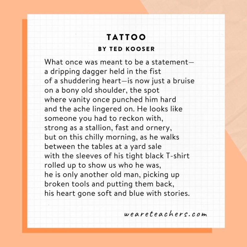 Tattoo by Ted Kooser for poems for middle school 