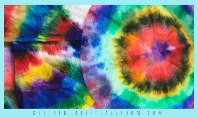 Tie-dyed coffee filters made with washable markers