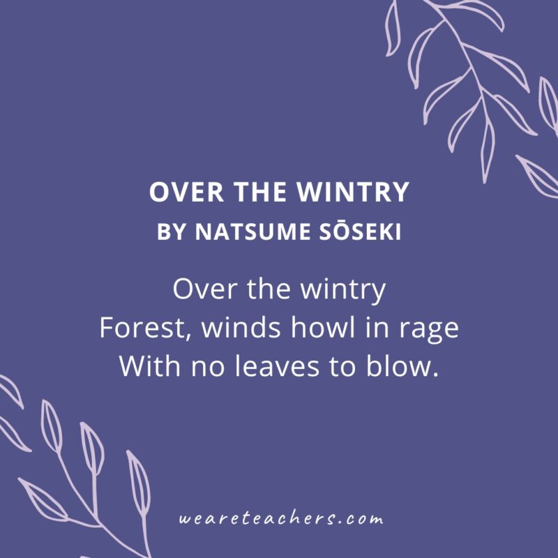 Haiku Poems for Kids - Over the Wintry by Natsume Sōseki.
