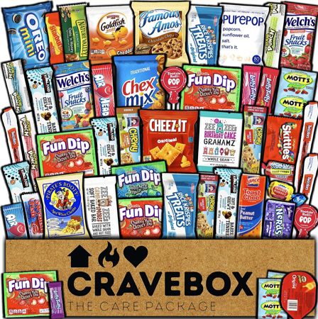 Cravebox with sweet and salty snacks