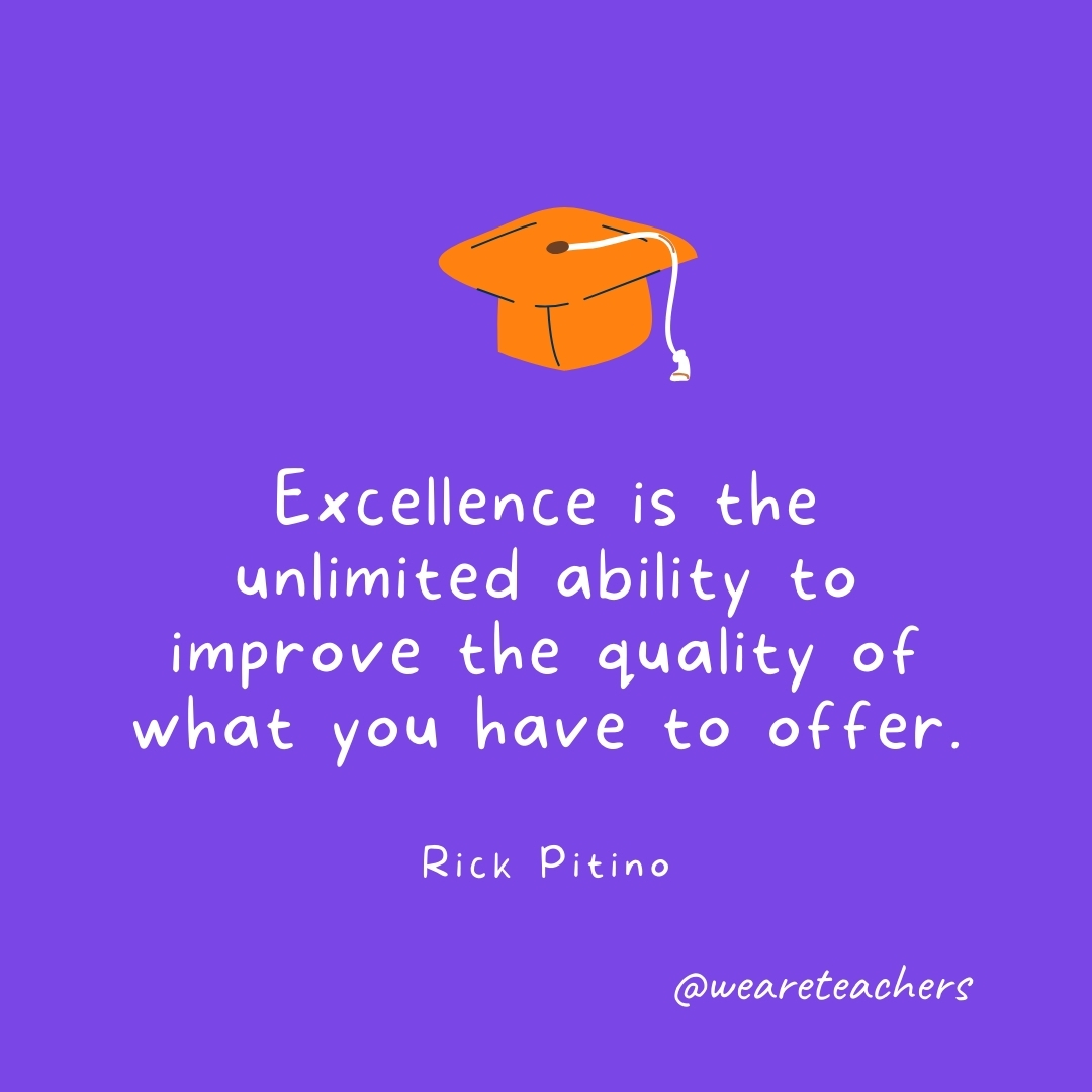 Excellence is the unlimited ability to improve the quality of what you have to offer. —Rick Pitino