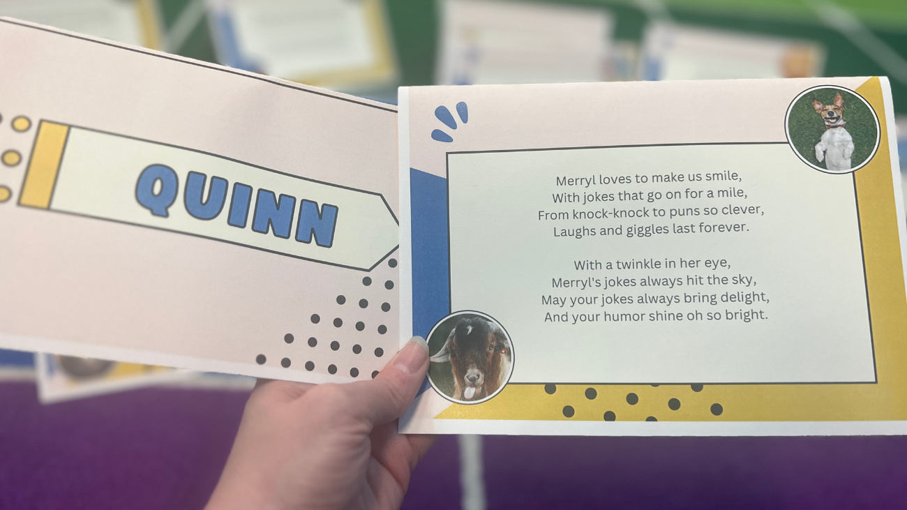 End-of-year personalized poem for a student named Quinn, written with the help of ChatGPT