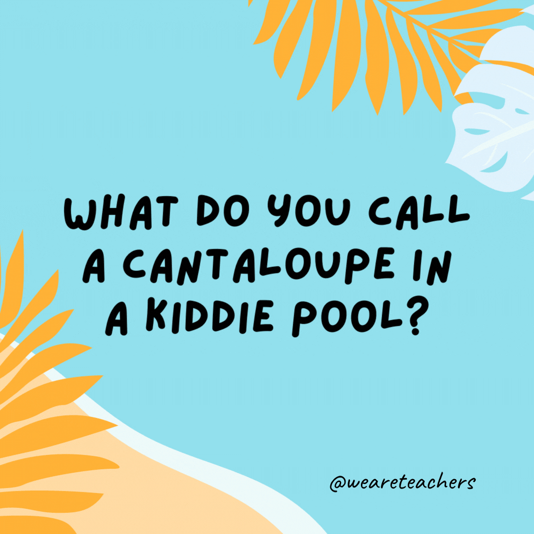 What do you call a cantaloupe in a kiddie pool? A watermelon. -funny summer jokes for kids