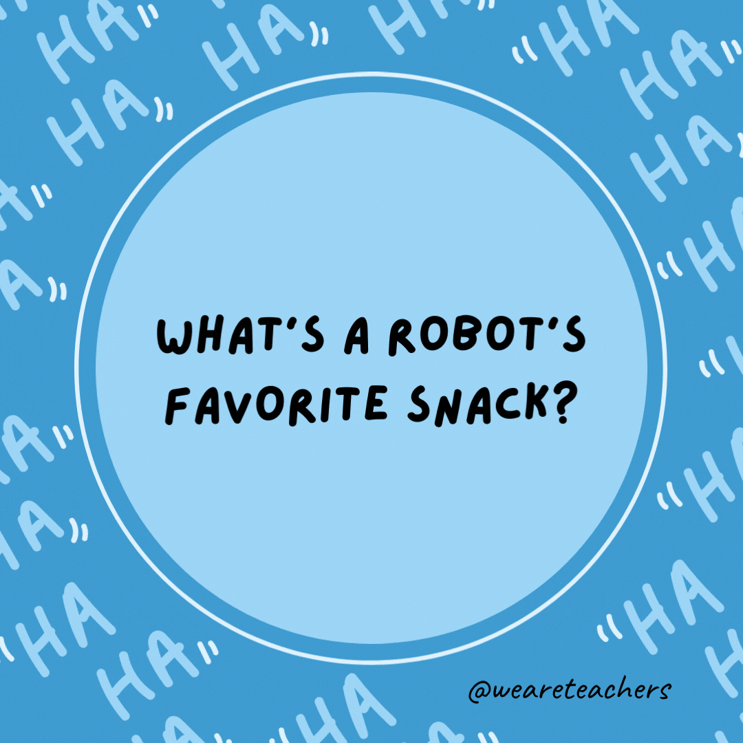 What's a robot's favorite snack?  Computer chips, as an example of dad jokes for kids- dad jokes for kids